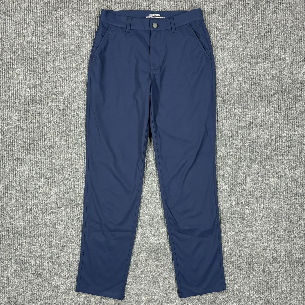 32 Degrees Cool Stretch Performance Pants Mens 30x32 Navy Golf Casual Flat Front